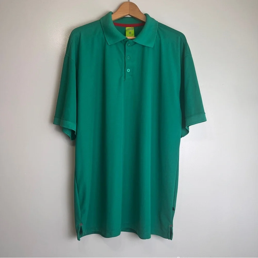Playerytees Men's Emerald Green Polo Shirt Classic 3-Button Placket Size XL, EUC - Picture 1 of 5